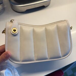 Coach Cream Quilted Wristlet